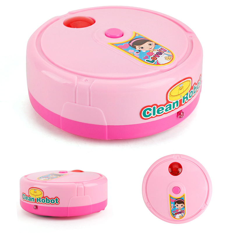 Mini sweeping robot children's simulation puzzle small household appliances with light music play house electric toys