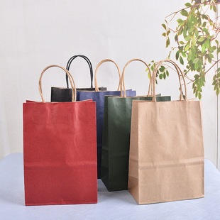 Supply high-grade imported Kraft paper gift bag square clothing packaging handbag manufacturers customized wholesale