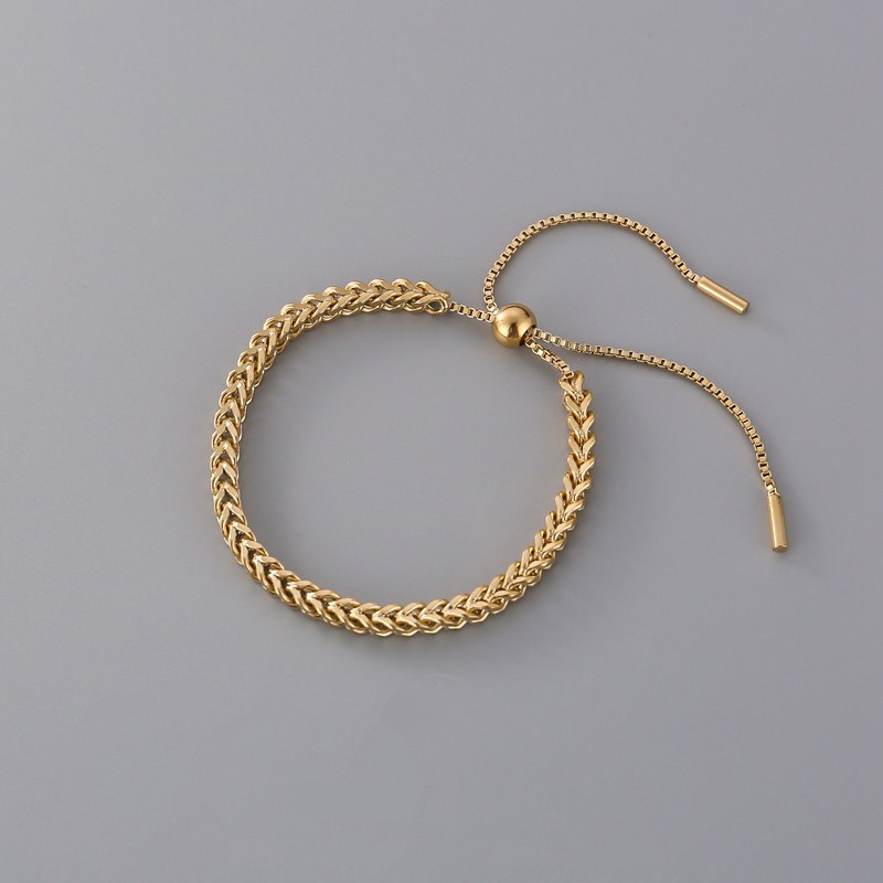 The birth year transport pull braided titanium steel bracelet ins niche design non-fading hand jewelry female Internet celebrity jewelry trend