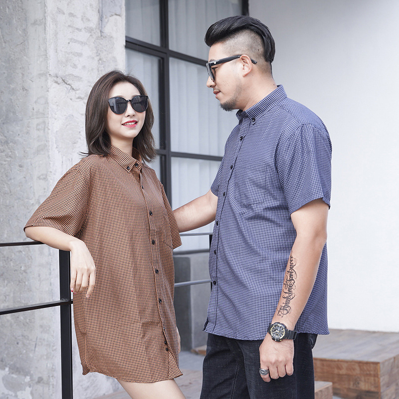 Pioneer Wolf plus size Men's Short-sleeved Shirt Business Casual Multi-color All-match Color Short-sleeved Woven Shirt Men's Plus Fat Plus