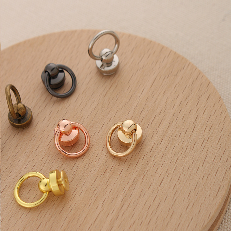 [With ring monk head] handmade DIY leather nipple nail leather buckle head 6mm ring 12mm