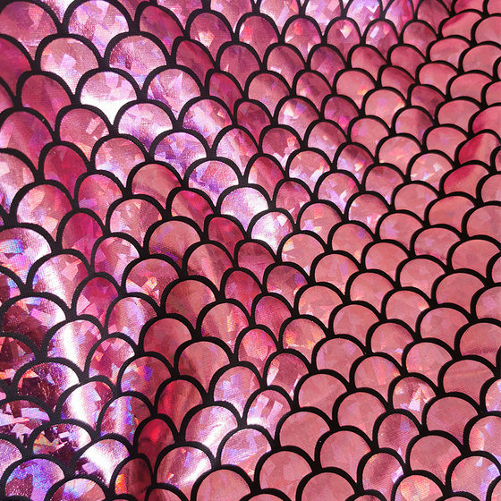Factory Direct supply non-cracking small fish scales laser glass fragments elastic bronzing fabric mermaid clothing fabric