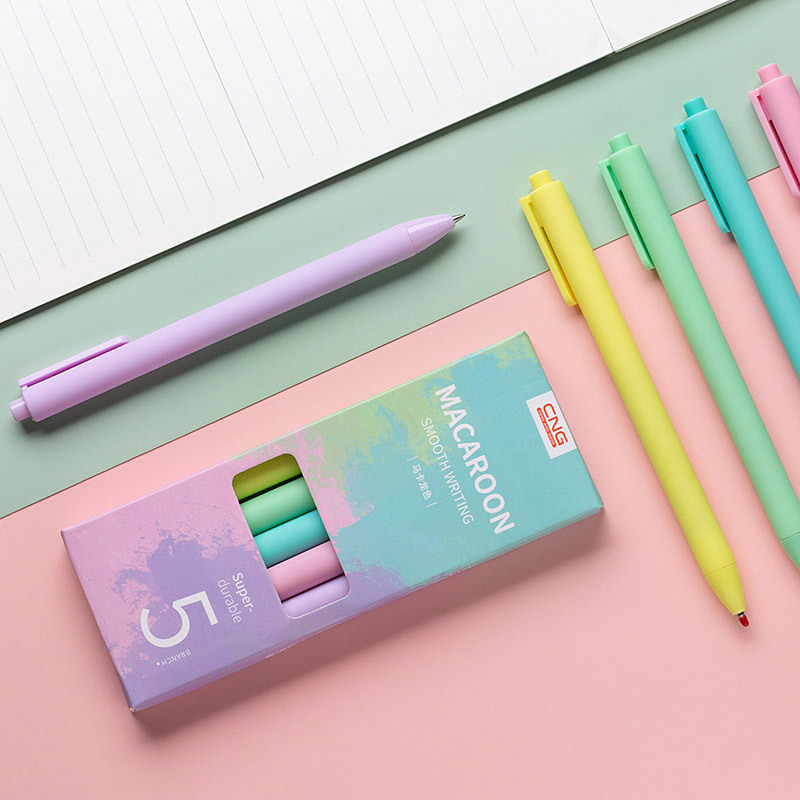 CNG Creative Student Stationery Macaron Candy Color Press Gel Pen Advertising Pen Signature Pen Custom Pen Lettering