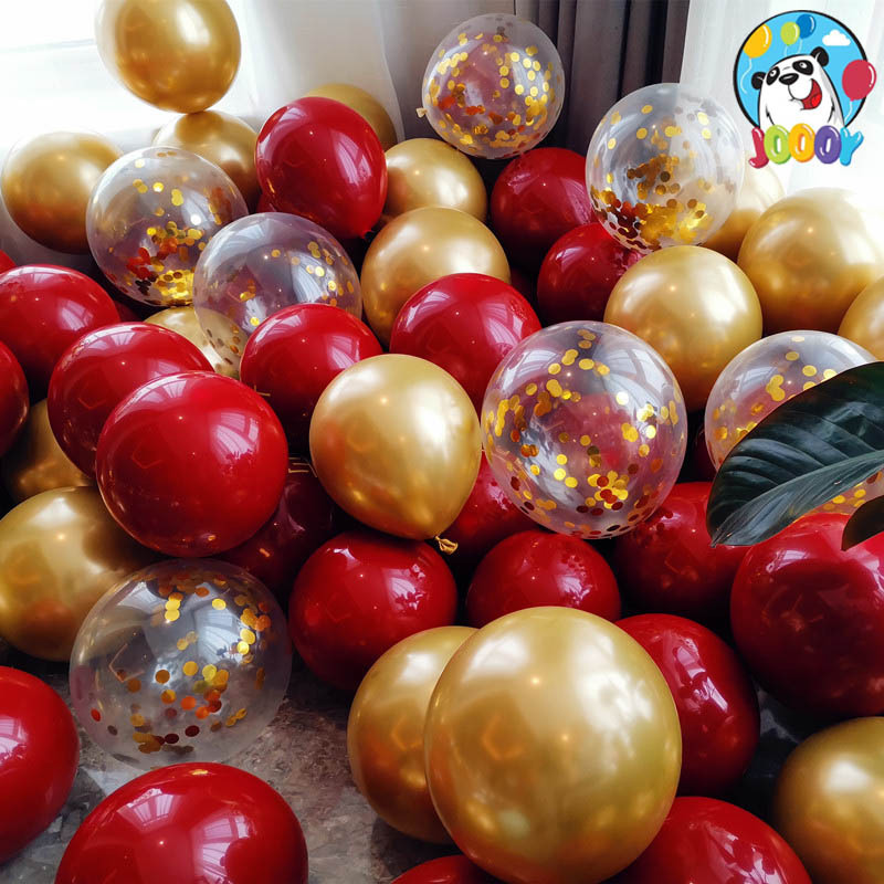 The wedding room is equipped with double-layer ball 2.2g pomegranate red balloon net red wedding balloon gem balloon 50 PCs/bag