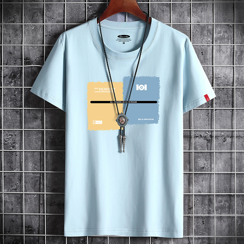 Short-sleeved Men's 20120 New Fashionable Brand T-shirt Men's Korean-style Fashionable Loose Couple's Large Size Men's Half-sleeved Fashionable Clothes