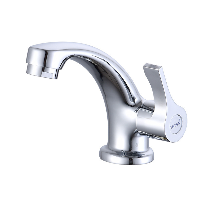 Zinc modern simple electroplating faucet bathroom bathroom sink kitchen single handle single control single Cold Faucet