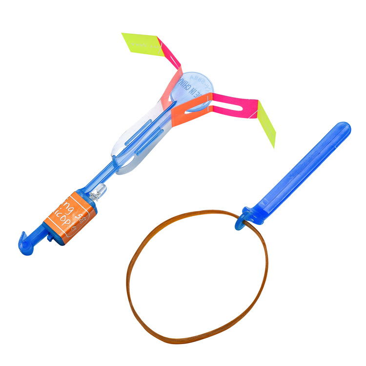 Stall hot sale led light small flying arrow flash bamboo dragonfly catapult flying rocket children's luminous toys wholesale