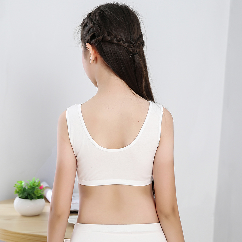 Girls' Underwear without Steel Ring Student Underwear with Chest Pad Children's Sports Vest Anti-Light Bra Developmental Bra