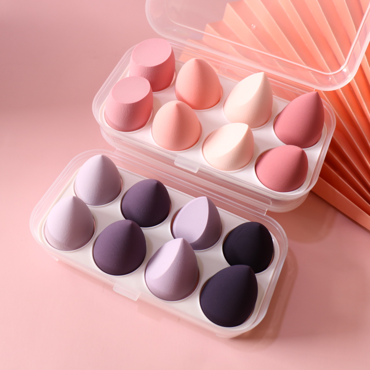 8-grid egg box beauty egg super soft gift box suit makeup patch non-stuck powder makeup tool egg powder puff
