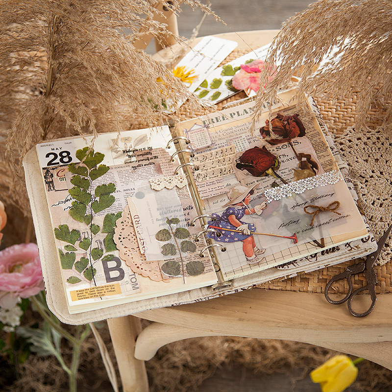 Mo jing weekend flower shop series PET stickers plant account diary DIY material stickers 6 into 8