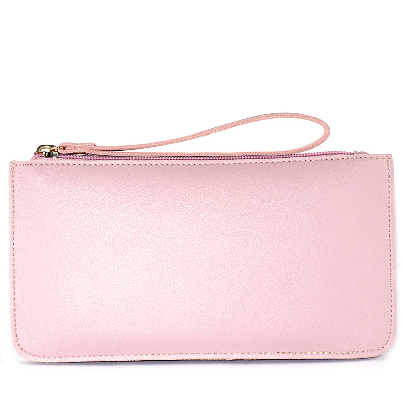 Korean Style Color Contrast Soft Face Long Wallet Fashionable Large Capacity Double Layer Mobile Phone Hand Coin Purse Small Bag Gift Gift
