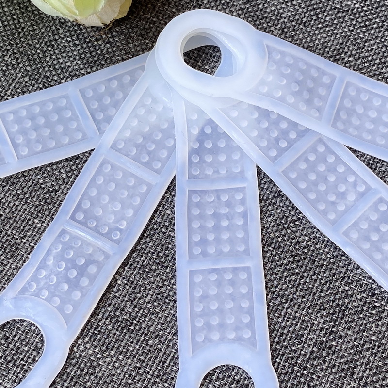 Factory Direct clothes hanger special large silicone double hole anti-slip strip high transparent double hole silicone anti-slip cover non-slip leather