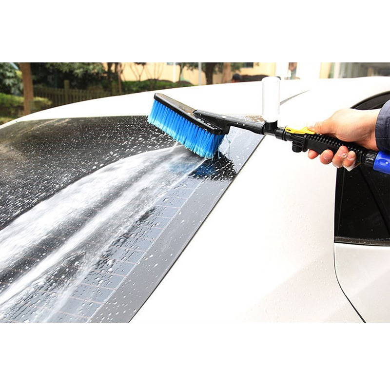 Multifunctional Washable Car Brush Head Soft Hair Long Handle Household Cleaning Dust Removal Foam Bottle Self-service Water Spray Tire Brush