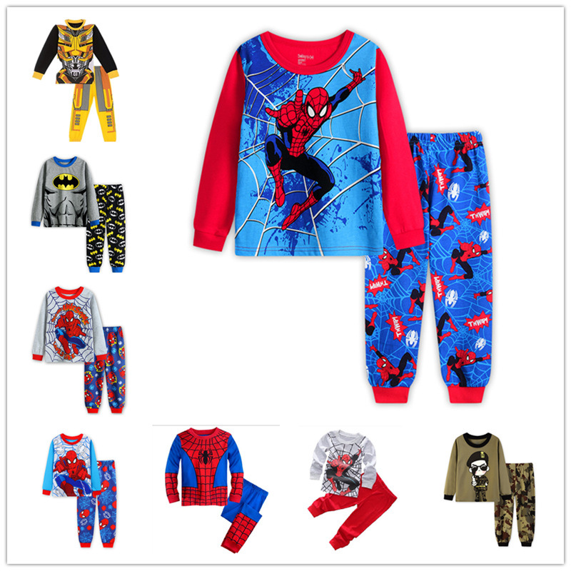 New Children's Wear Boy Baby All Kinds of Cartoon Style Underwear Home Clothes Set Children's Pajamas Y1