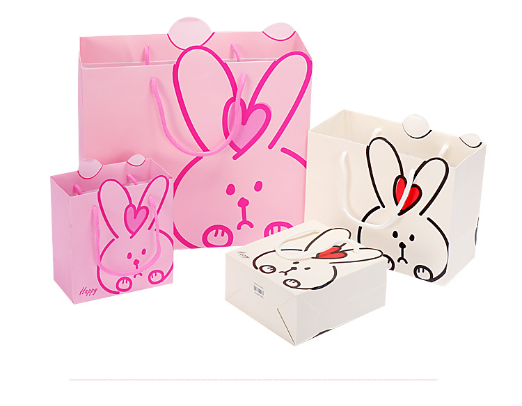 Cartoon Korean Baby Full Moon Return Children's Birthday Gift Bag Portable Gift Bag Cute Creative Rabbit Paper Bag
