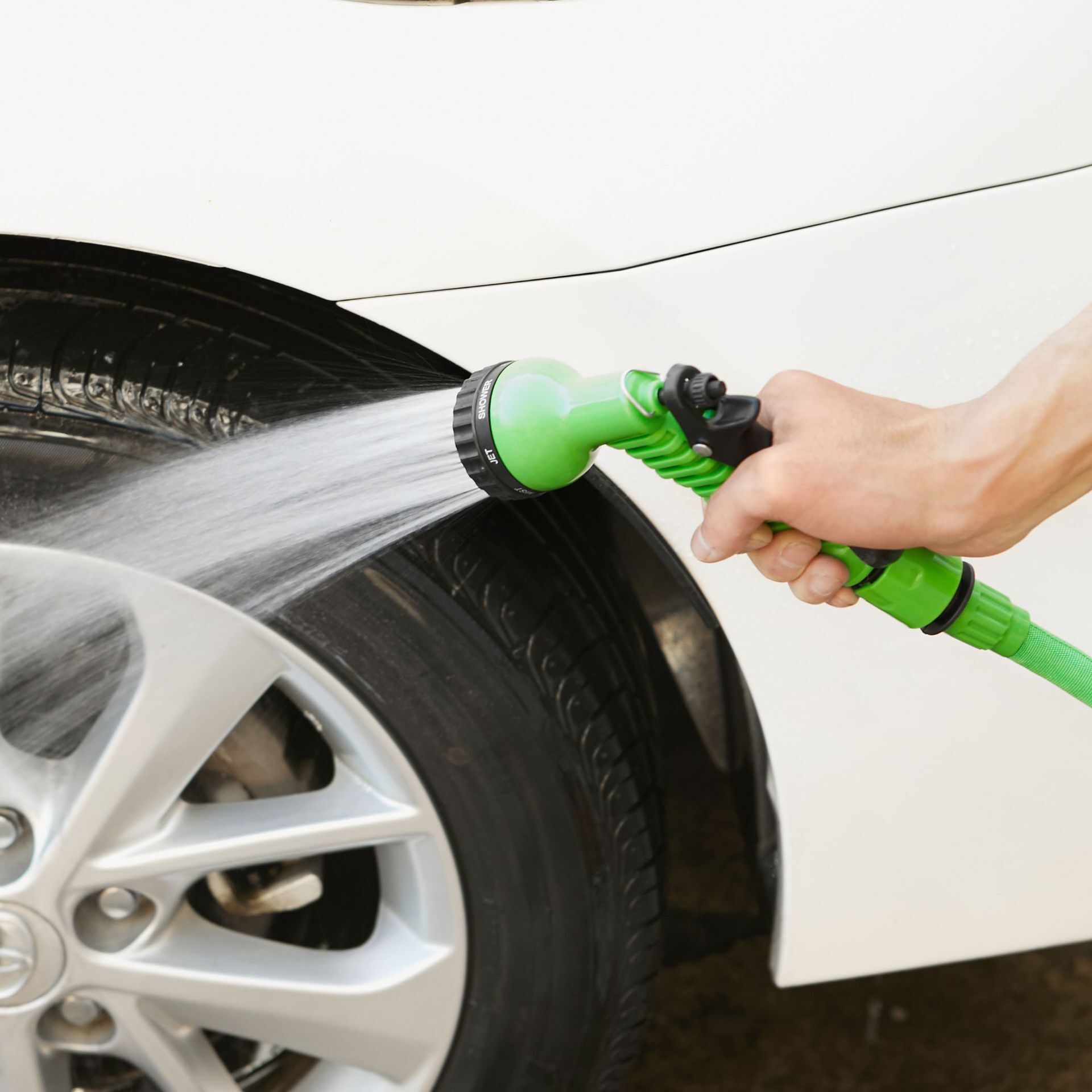 Household washing telescopic water pipe car high pressure car washing water gun garden watering set