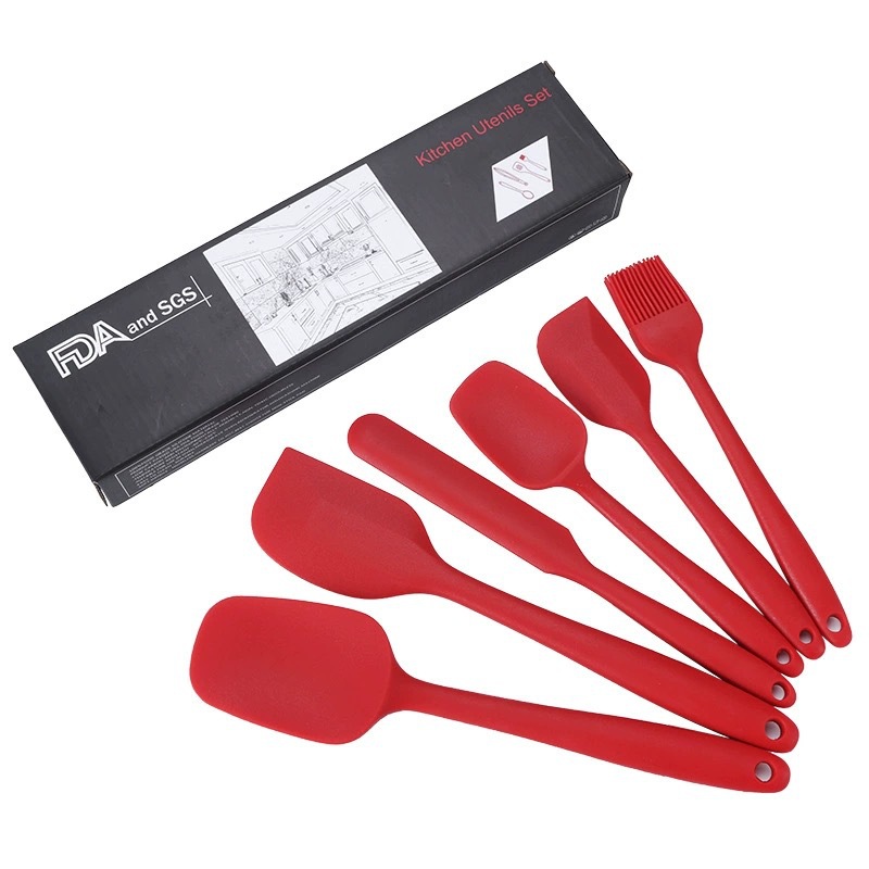 Kitchen baking room cream Spatula Silicone 6-piece baking scraper silicone brush baking suit small scraper