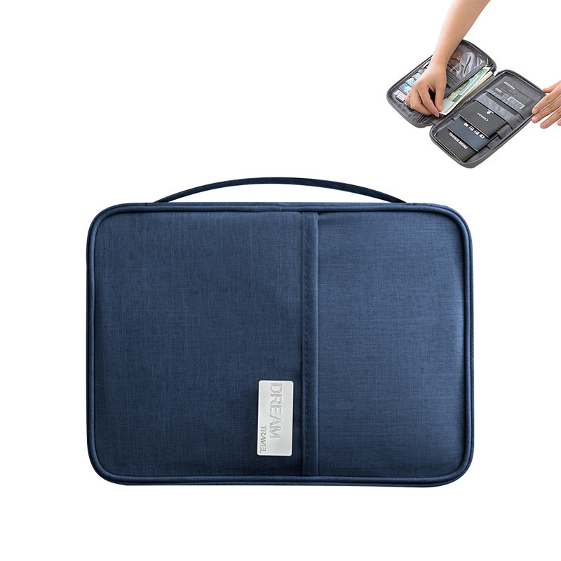 Multi-functional passport holder travel waterproof document organizer large capacity flight card holder portable abroad document storage