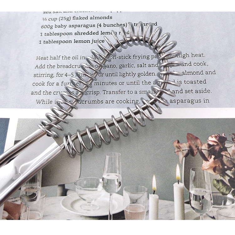 430 stainless steel manual eggbeater spring coil egg blender cream stirring rod baking tool