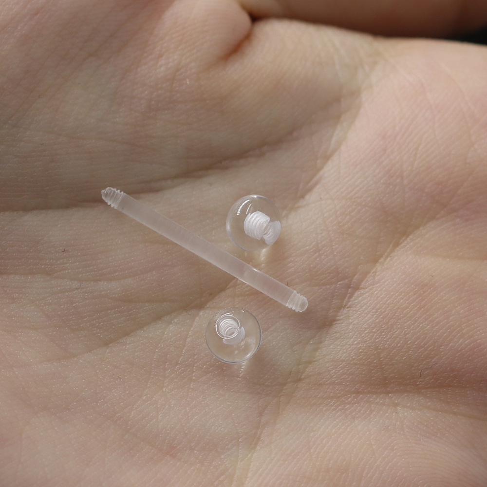 Spot acrylic transparent invisible ear Bridge nail piercing jewelry ear bone nail Amazon human body piercing 38mm long