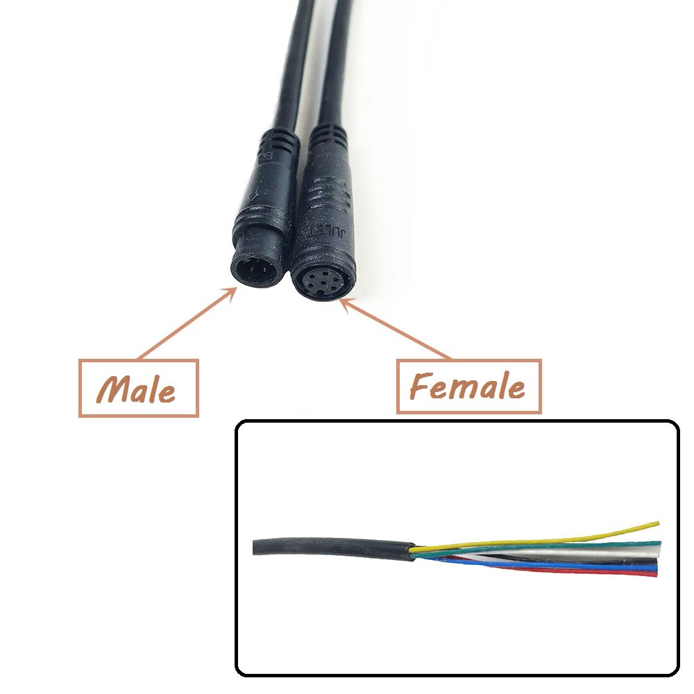 Bicycle lithium battery modification accessories 2-Core 3-Core 4-core 5-core 6-core signal cable