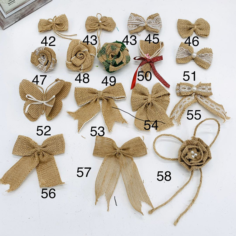 Factory direct linen flower handmade DIY decorative bow hat flower kindergarten decorative linen flower