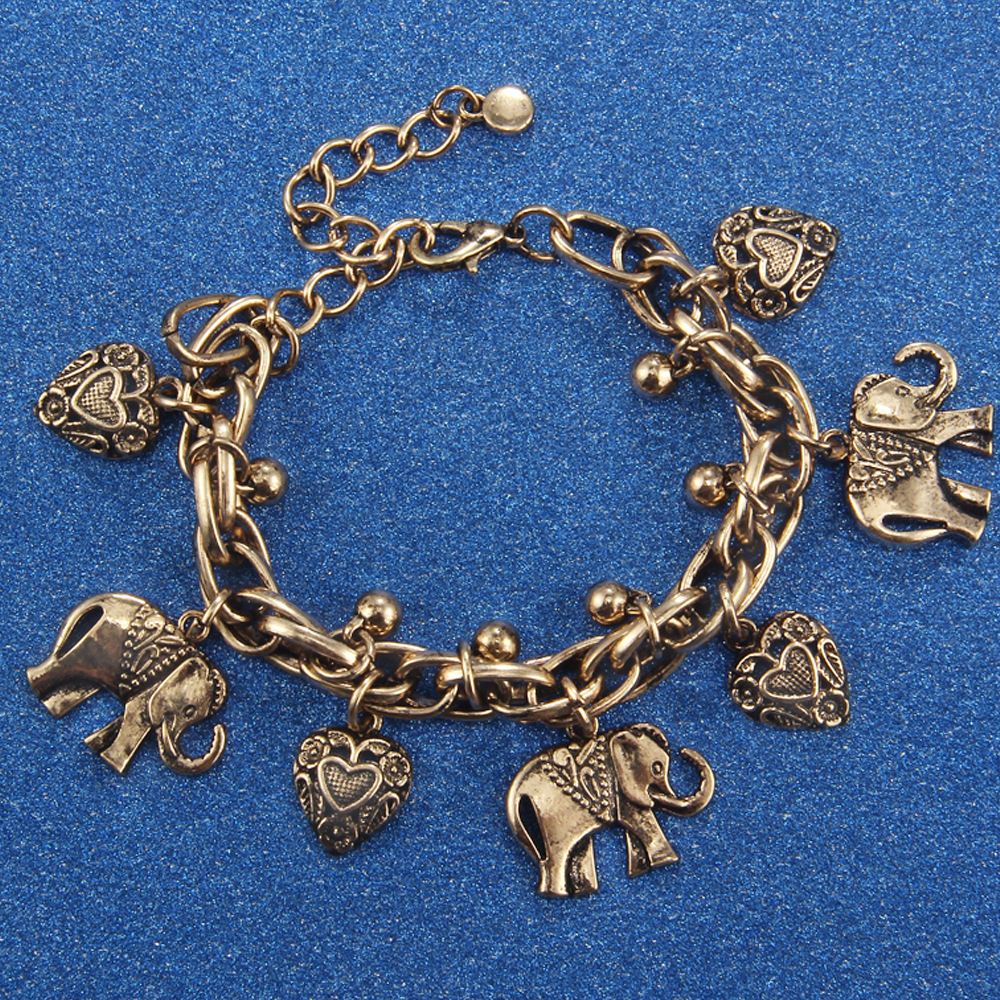 European and American New Foot Fashion Retro Carved Elephant Heart Starfish Anklet Love Shell Star Moon Anklet