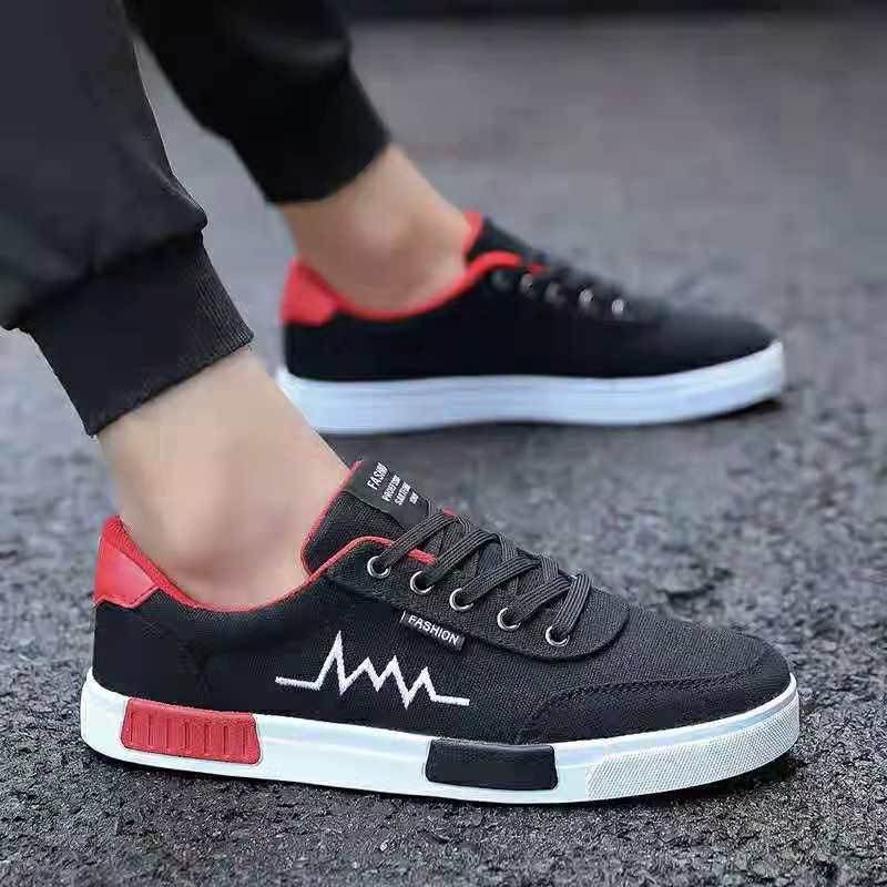 Autumn 2024 New Canvas Shoes Men's Korean Style Fashionable Men's Board Shoes Student All-match Cloth Shoes Breathable Trendy Shoes Men's Shoes