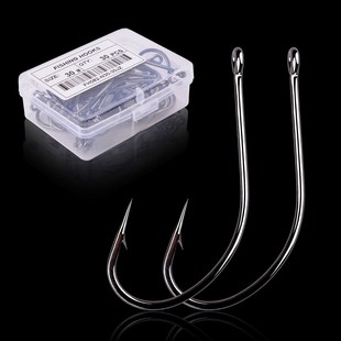 Guan Fu Wan Shi has barbed crooked mouth sea fishing hook with ring with ring and Circle large boxed fishing hook wholesale