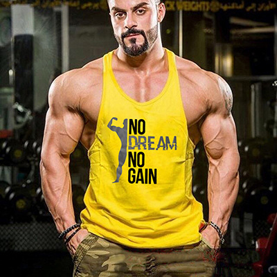 AliExpress wish Men's Fitness bodybuilding exercise vest loose I-shaped vest one-piece delivery