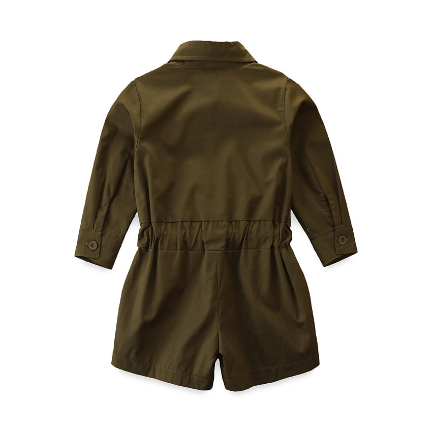 Cross-border Clothing ins European and American Girls' Army Green Overalls Jumpsuit Children's Casual Trendy Jumpsuit