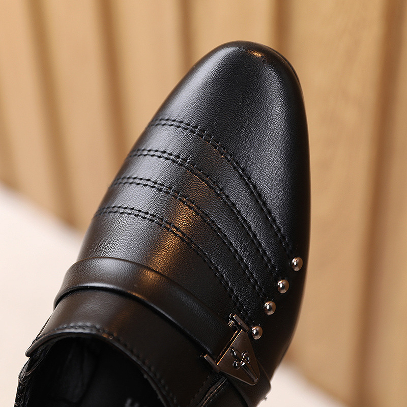 Boys Black Leather Shoes British Style Boys White Children's Shoes 2023 Children's Dress Fashion Show Shoes Leather Shoes