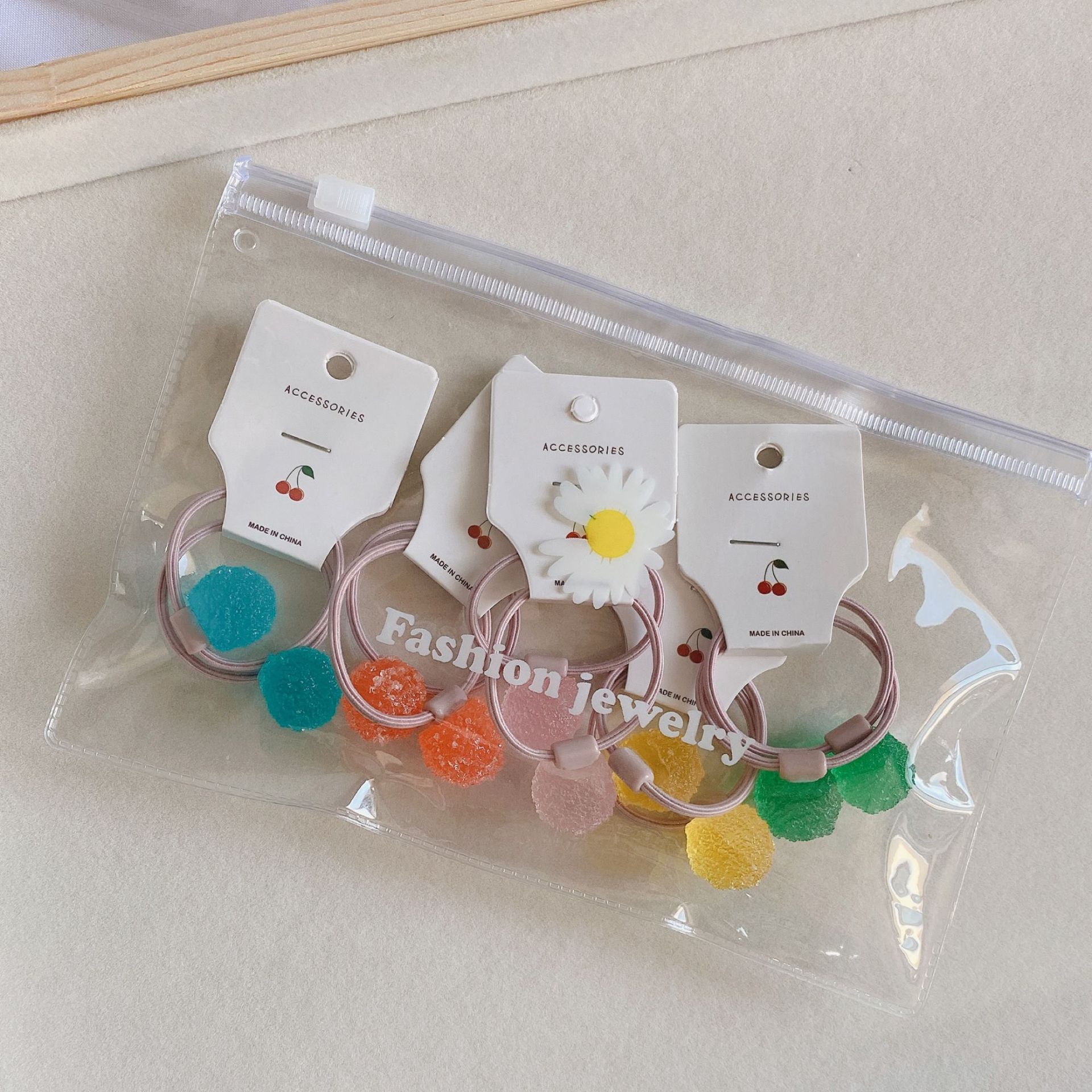 10 anneaux pour cheveux ~ Version coréenne de l'ensemble de combinaison de petits élastiques en caoutchouc pour filles et enfants qui ne blessent pas les cheveux_voghion.com