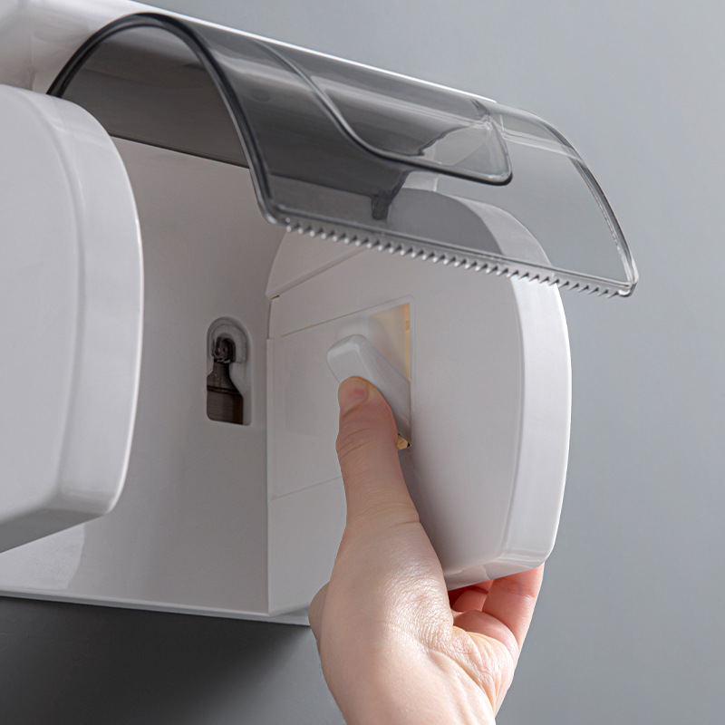 Wall-mounted Tissue Box Punch-free Waterproof Toilet Roll Paper Holder Toilet Roll Paper Hanger Toilet Paper Rack