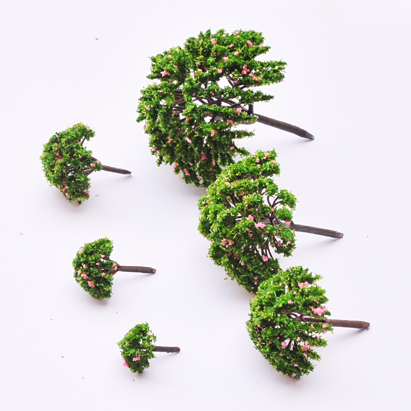 Building sand table model tree miniature landscape tree simulation small tree finished plastic spherical flower tree scene decoration material