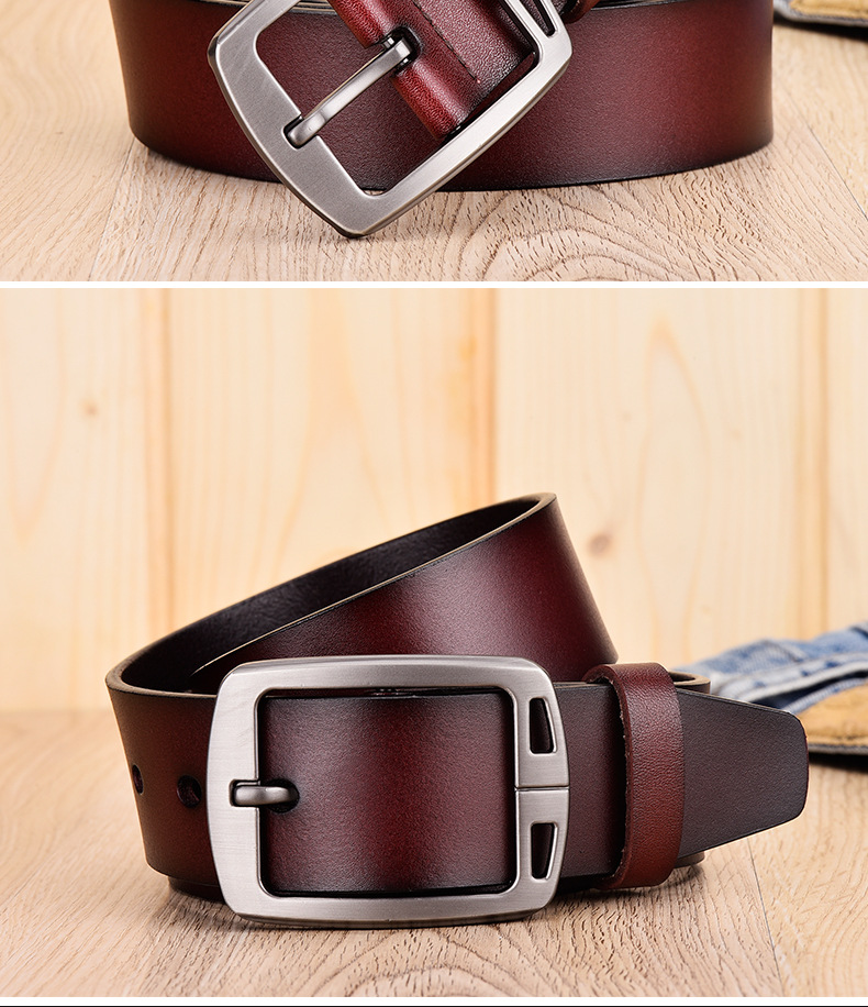 Produttori popolari all'ingrosso cintura da uomo in pelle di vacchetta con fibbia ad ardiglione a due strati cintura da uomo retrò versatile da lavoro_voghion.com
