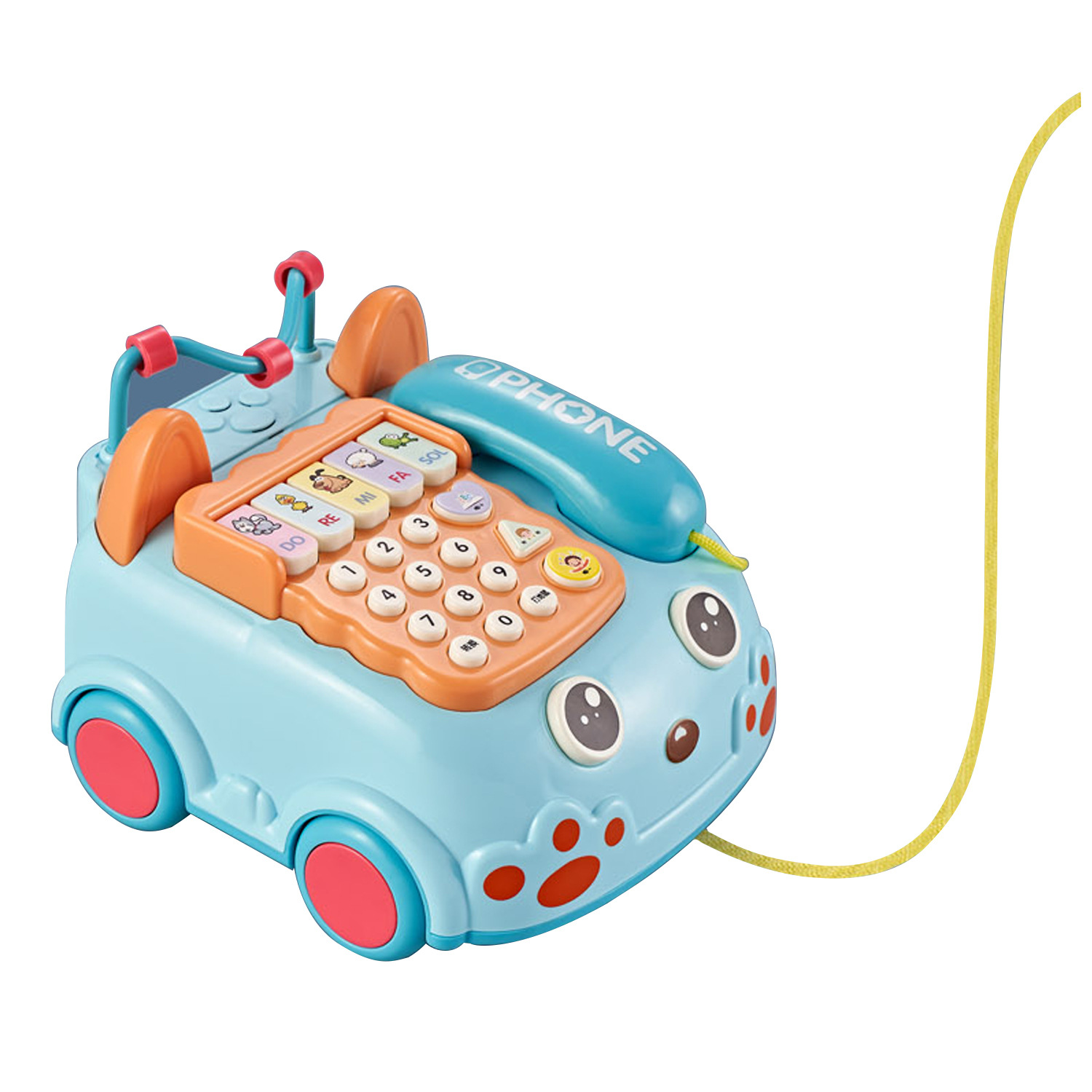 Multifunctional phone learning machine for early childhood education, light and music, whack-a-mole and piano game, baby stall toy