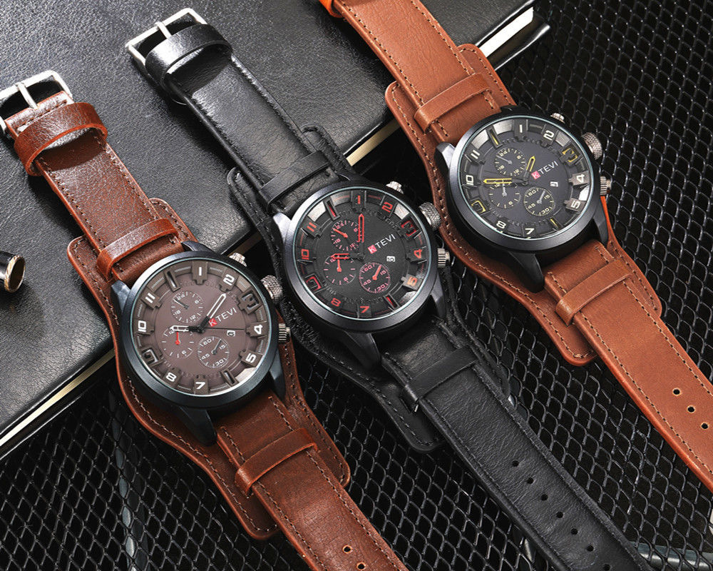 Large dial men's watch quartz watch calendar movement