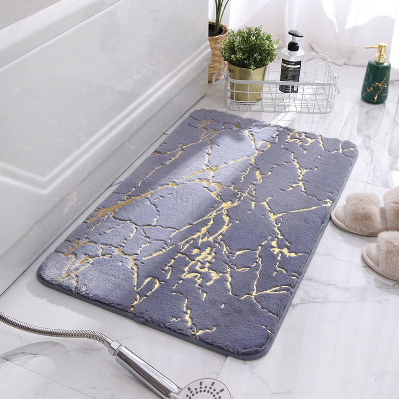 Bathroom Anti-slip Mat Imitation Rabbit Hair Carpet Bedroom Climbing Mat Thickened Living Room Bedside Foot Mat Toilet Water Absorbent Floor Mat