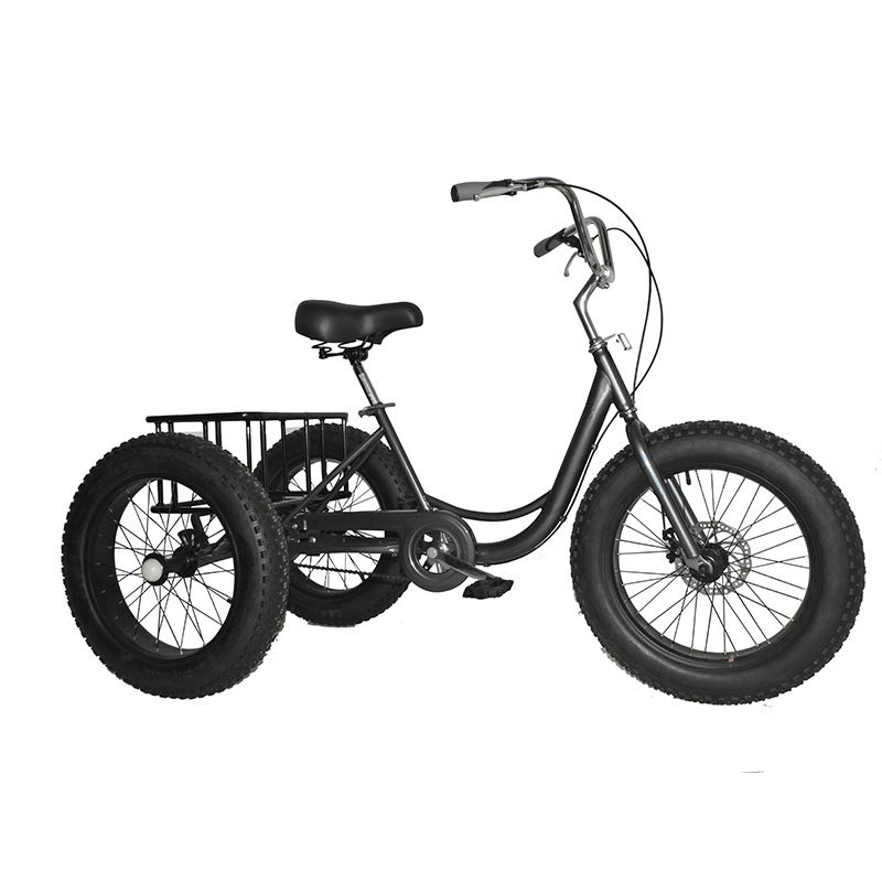 Pedal tricycle human fat tire 4.0 variable speed tricycle snow tricycle rickshaw wholesale