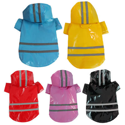 New Pet PU Raincoat Dog Raincoat Teddy Bixiong Corgi Small Medium Dog Reflective Waterproof Snow-proof Puppy Clothes