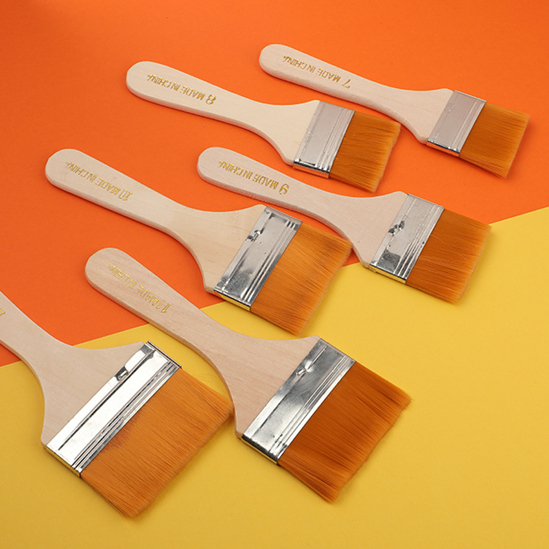 Yellow wool board brush nylon board brush brush brush barbecue brush painting nylon row brush oil painting brush 12 times set
