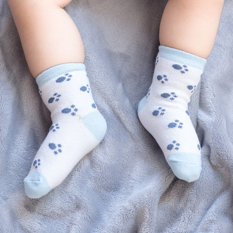 2022 new breathable cotton spring and autumn children's socks baby boys and girls cartoon ears cute baby socks