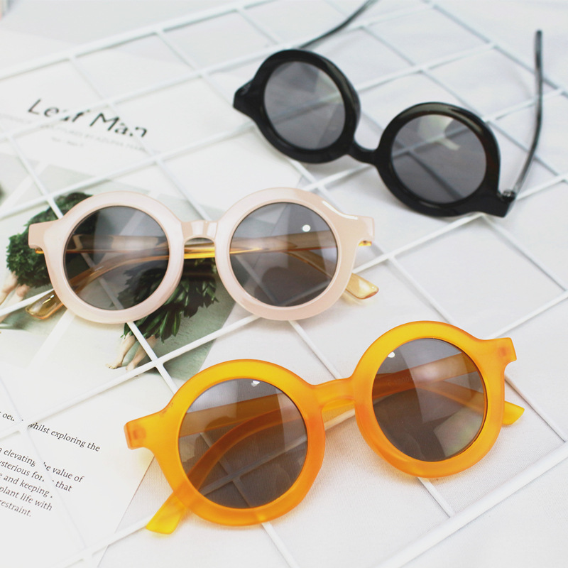 Korean-style children's round sunglasses sunglasses sunglasses children's decorative glasses anti-ultraviolet moisture