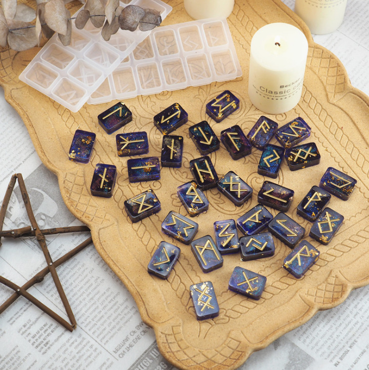 diy resin mold mirror symbol Luen symbol mirror silicone crystal drop mold