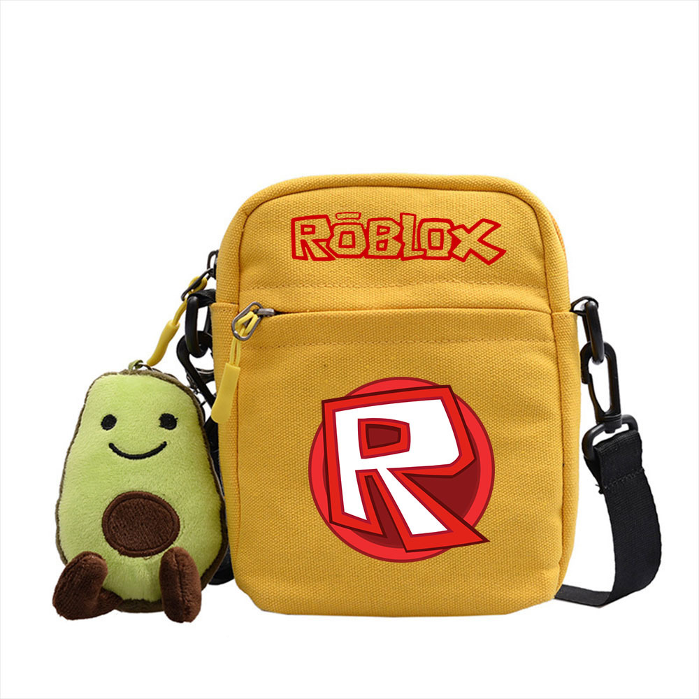 遊戲虛擬世界roblox周邊單肩包卡通可愛斜挎帆布包學生小方包
