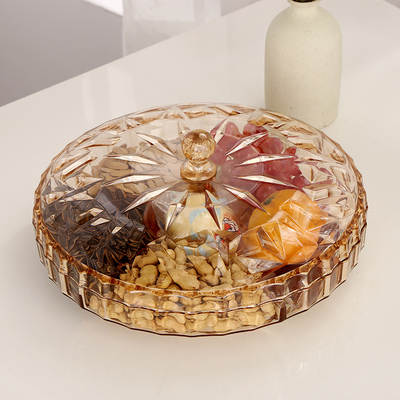 European-style living room dried fruit candy plate tea table snack nut plate compartment with lid New Year fruit plate marriage gift