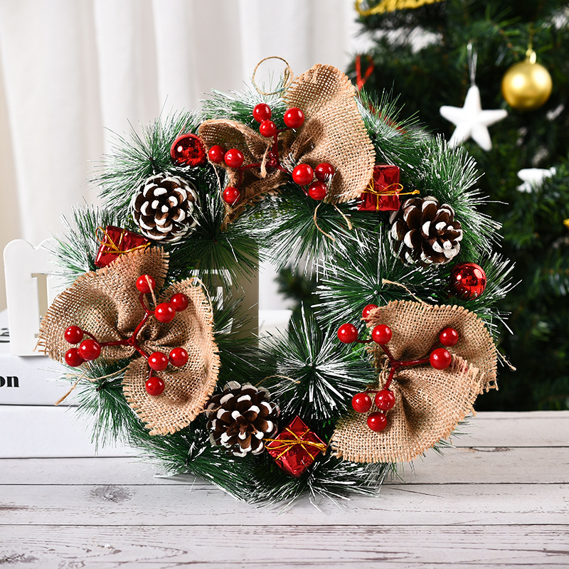 New Christmas decoration wreath handmade Christmas wreath door hanging window props decoration wholesale