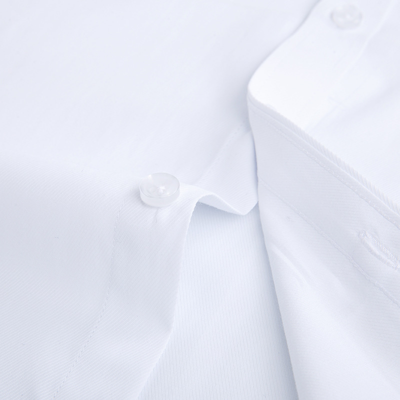 Business Men's Long Sleeve White Shirt Twill Men's Professional Dress Hotel Restaurant Work Clothes Shirt Embroidered LOGO