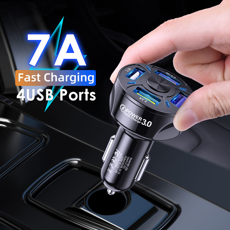 Qc3.0急速充電車載充電器3.1a 1ドラッグ4 qc 3.0自動車携帯電話充電器4usb車充電|undefined
